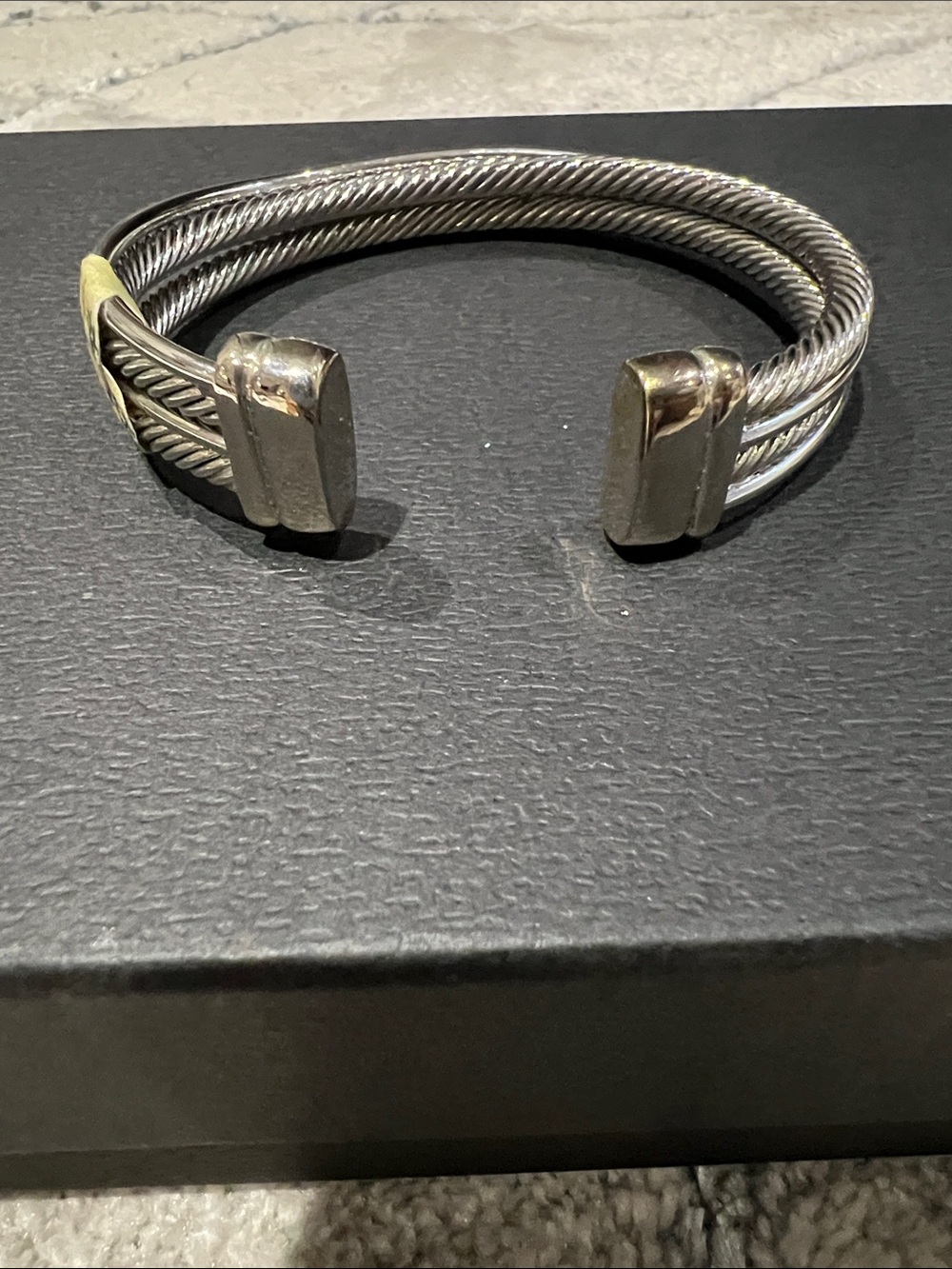 Sterling-Style Twisted Cable Cuff Bracelet - Silver